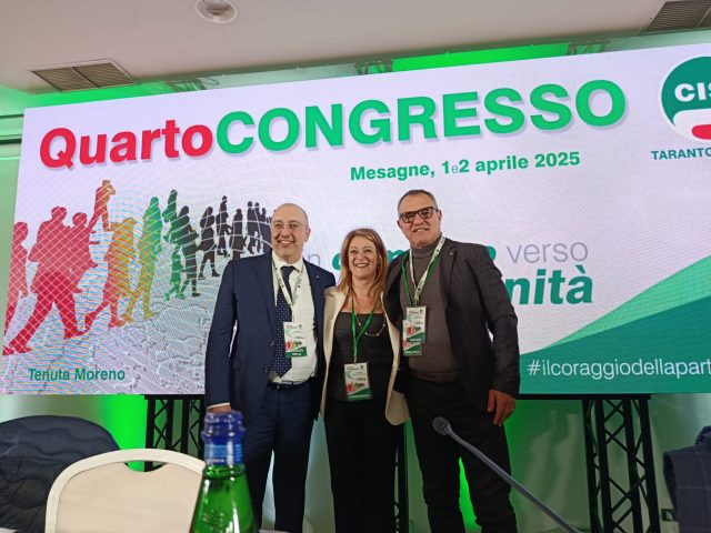 Luigi Spinzi, confermato Segretario Generale della Cisl Taranto Brindisi