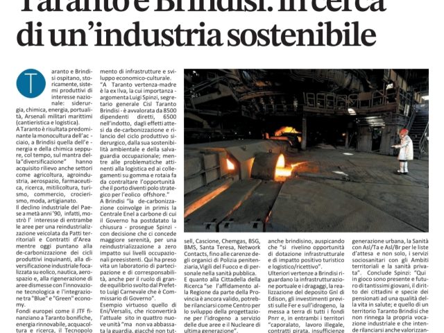 Taranto e Brindisi: in cercadi un’industria sostenibile