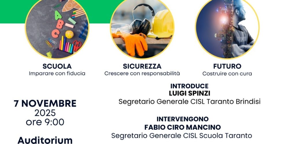 Scuola, sicurezza, futuro: la Cisl dialoga a Taranto con la 3^B del “Vittorino Da Feltre”
