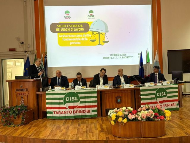CISL: SALUTE E SICUREZZA SUL LAVORO,PRIORITÀ NON NEGOZIABILI